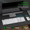 BlueFinger Wireless Keyboard and Mouse with Power Display, Blacklit Rechargeable Full Sized Silent Light Up Gaming Keyboard Mouse Combo for Computer, Mac, Laptop, PC (White) view 2