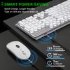 BlueFinger Wireless Keyboard and Mouse with Power Display, Blacklit Rechargeable Full Sized Silent Light Up Gaming Keyboard Mouse Combo for Computer, Mac, Laptop, PC (White) view 4