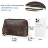 Contacts Crazy Horse Leather Travel Electronic Organizer Cables Chargers Accessories Storage Case Holder Clutch Bag view 3