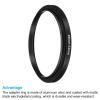 PATIKIL 49mm-52mm Metal Step Up Ring, 2 Pack Camera Lens Filter Adapter Ring Aluminum Filter Adapter Ring for Camera Lenses Hood, Black view 4