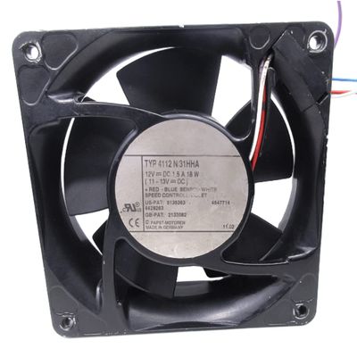 12V TYP 4112N/31HHA 1.5A 18W 12038 Cooling Fan 4-Wire