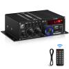 Bluetooth 5.0 Audio Power Amplifier AK-380 400W+400W 2.0 CH HiFi Stereo Amp Receiver with USB,SD,AUX,FM Antenna for Car Home Speaker Bar Party-(Without Power Adapter) view 1