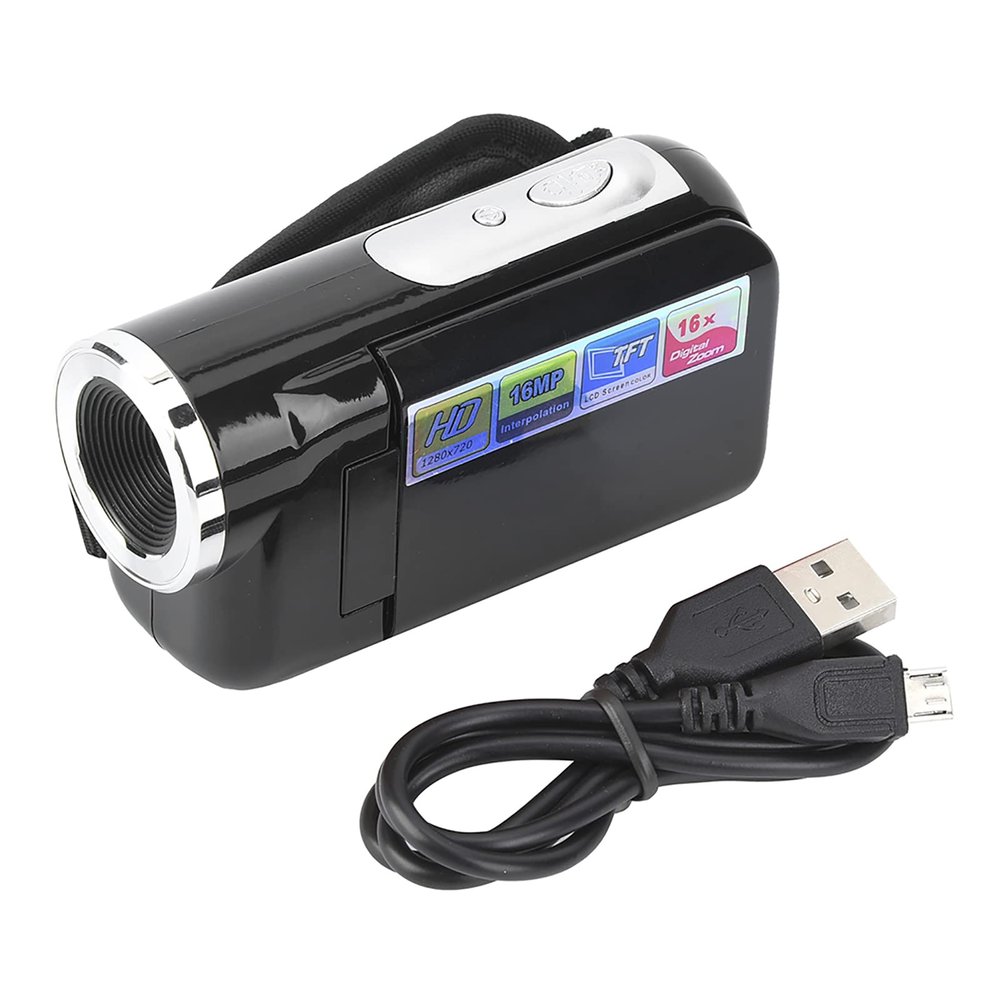 Miskall Kids Digital Video Camera, 1080P 16M 16X Digital Zoom DV Recording Camcorder with 2Inch TFT LCD Sceen Toys for Photography Shooting/Holiday (Black)
