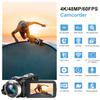 Acuvar 4K Video Camera Camcorder 48MP Auto Focus 60FPS WiFi Vlogging Camera for YouTube 18X Zoom Digital Camcorder with Mic, Stabilizer, SD Card Reader, 64GB Micro SD Card, YouTube Vlogging Kit view 2