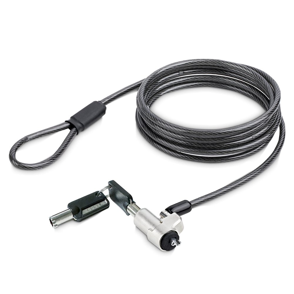 StarTech.com Laptop Cable Lock Compatible with Noble Wedge; 6.6ft (2m), Anti-Theft Keyed Lock, Security Cable for Dell XPS/Latitude/2-in-1 Notebooks, Steel Cable Lock for Laptop, TAA