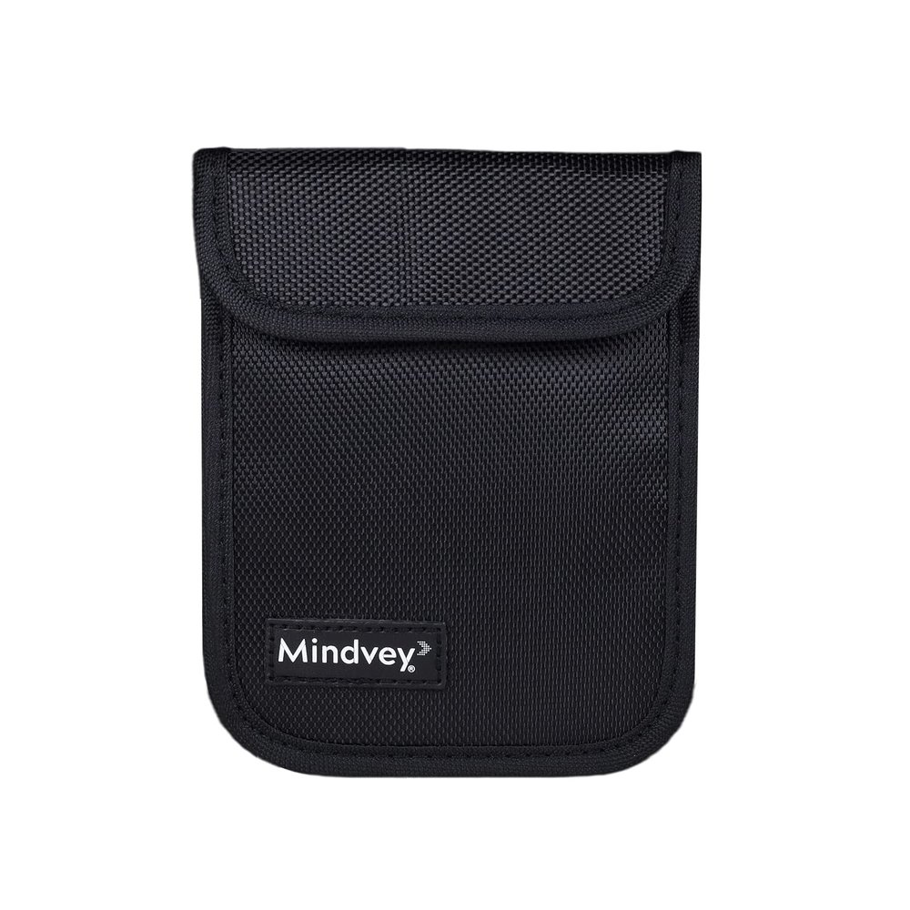 Mindvey Faraday Bags for Car Key Fobs, Credit Cards, Smart Watches/Data Privacy, Electronic Device Security, Anti-Hacking Card Protection 5G RF & RFID Shielding (1, Black)