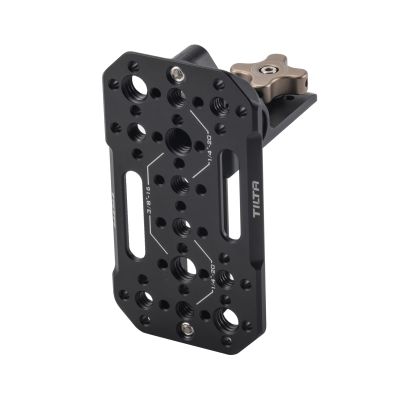 Tilta Aluminum Adjustable Accessory Mounting Plate for DSLR Cameras | Built-in NATO Rail | Rotating Design | 1/4"-20 and 3/8"-16 Threads | Black | TA-AMP-B