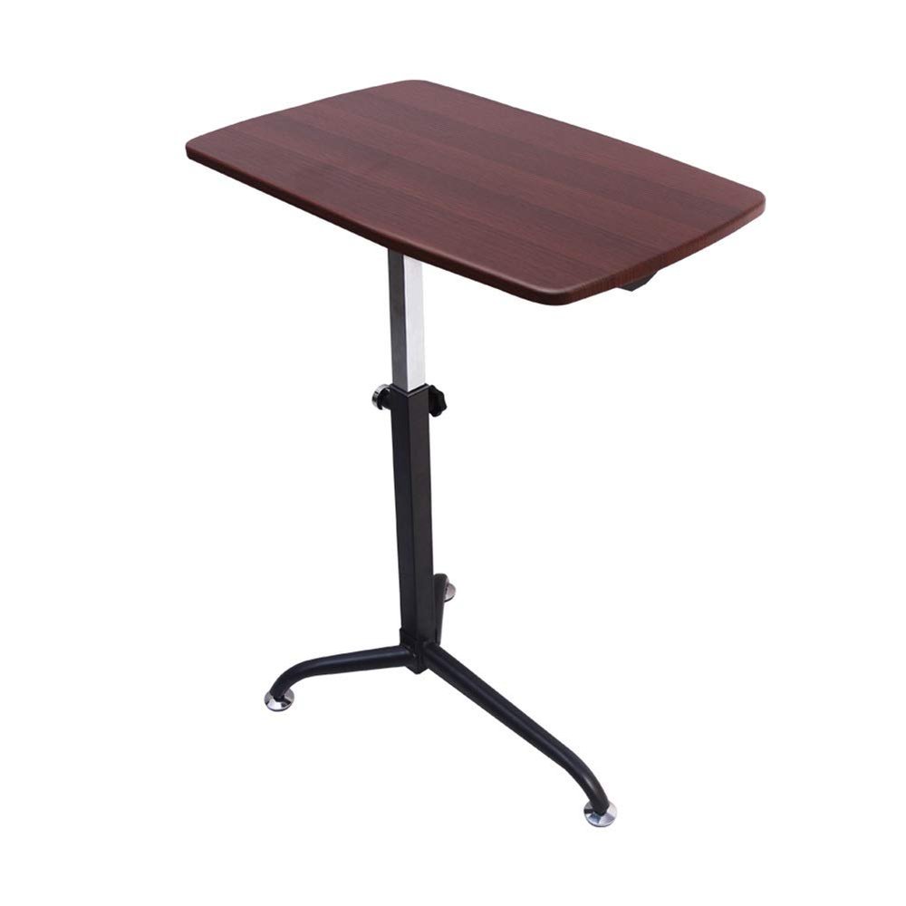 Mobile Stand Up Desk Mobile Computer Desk Suitable for Bedroom Living Room Speech (Color : Log) (Cherry)