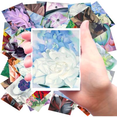 Stickers [24 pcs x 2.5"x3.5" Each] Colourful Paintings of Cool Pastel Flowers and Leaves Old Book Illustrations Vintage FLONZ Ephemera for Craft and Scarpbooking