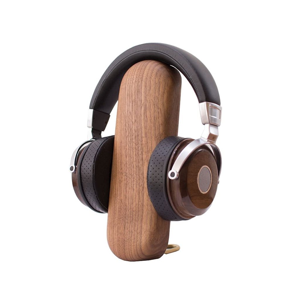 Headphone Stand Headphone Stand Desktop Headset Stand Game Table Accessories Multi-Function Headphone Rack Wooden Display Stand 9.84 Inches High Headset Stand (Color : C-Walnut)