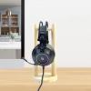 Headphone Stand Headphone Solid Wood Stand - Headset Holder Gaming Headset Holder Desktop Headset Holder for PC Games in Internet Cafes Headset Stand view 4