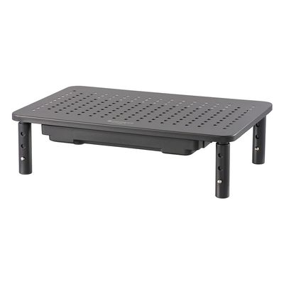 Ohm Electric PCGEAR OA-SDS01-K 01-7227 OHM Computer Stand with Drawers, 3 Adjustable Heights, Computer Stand, Plastic, LCD Stand, Black