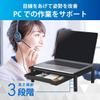 Ohm Electric PCGEAR OA-SDS01-K 01-7227 OHM Computer Stand with Drawers, 3 Adjustable Heights, Computer Stand, Plastic, LCD Stand, Black view 3