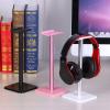 Headphone Stand Headphone Holder Aluminum Earphone Gaming Headset Desktop Display Stand Bracket Rack Hanger for All Headphones Size 230x110x25mm Headset Stand (Color : Pink) (Black) view 2