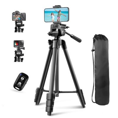 UBeesize 54'' Camera Tripod, Phone Tripods for iPhone with Bag, Travel Tripode Stand with Remote Compatible with iPhone 17/1615/14/13/12/11, Android Phones, Cameras, DSLR and Gopro