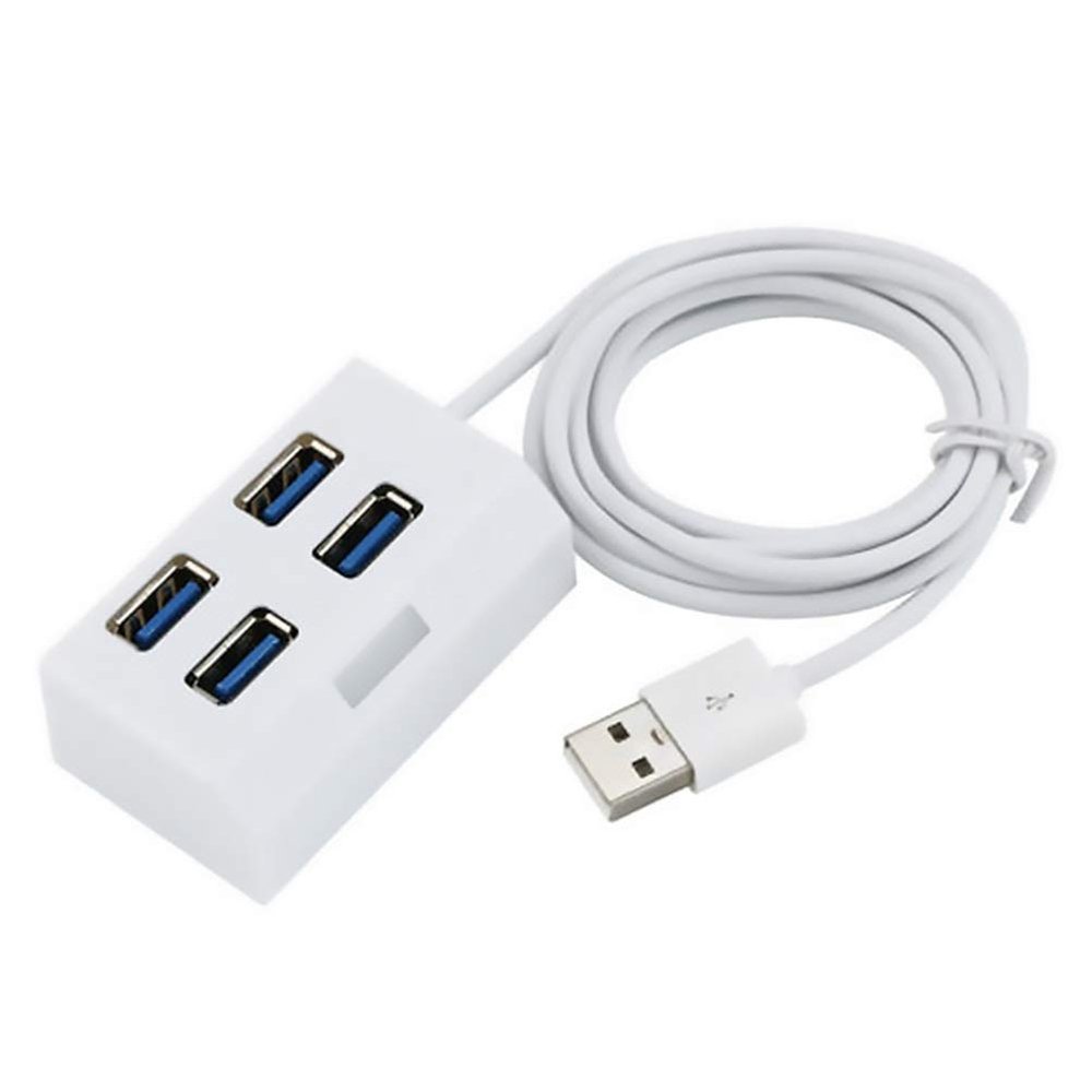4 Ports Mini USB 2.0 HUB Splitter Elaborate Manufacture Prolonged Durable Adapter External Converter for Laptop Desktop (Color : Black) (White)