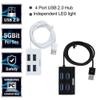 4 Ports Mini USB 2.0 HUB Splitter Elaborate Manufacture Prolonged Durable Adapter External Converter for Laptop Desktop (Color : Black) (White) view 4