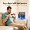 Audiocrazy Portable AM FM Bluetooth Radio with 5W True Stereo Sound, Portable Radio with Dual Speaker | AUX Input | Headphone Jack | AC & Battery Powered  Perfect for Home, Kitchen, Outdoors (Silver) view 3