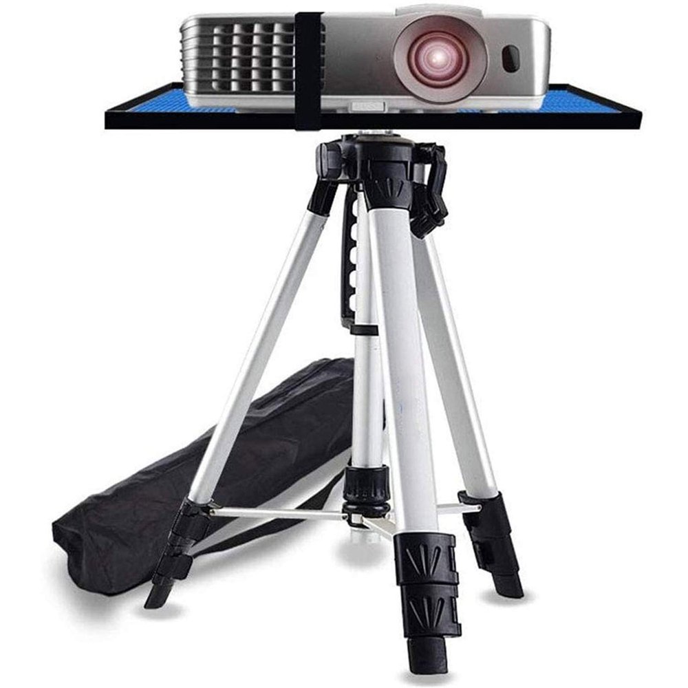 Aluminum Tripod Projector Stand Adjustable Laptop Stand Computer Stand with Plate and Carry Bag Folding Floor Projector Tripod Stan for Indoor Outdoor Use