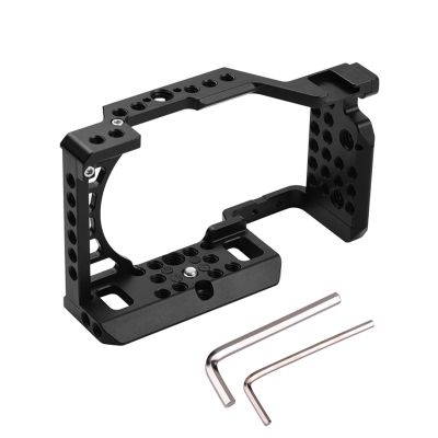 ANNTERY Camera Cage for Sony A6400,Easy Hood Camera Cage for Sony Alpha A6400,Aluminum Vlogging Video Shooting Rig Stabilizer with 1/4" 3/8" Mounting Points and Cold Shoe-A003