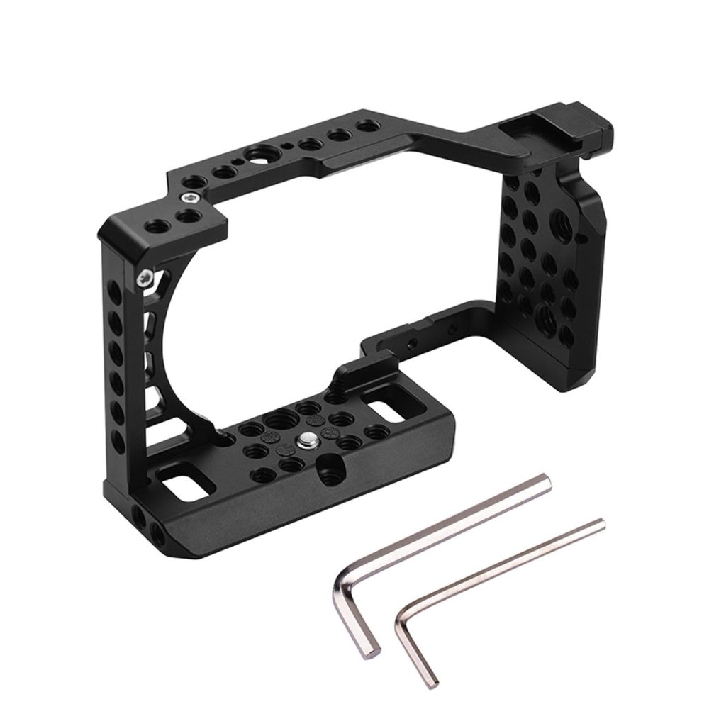ANNTERY Camera Cage for Sony A6400,Easy Hood Camera Cage for Sony Alpha A6400,Aluminum Vlogging Video Shooting Rig Stabilizer with 1/4" 3/8" Mounting Points and Cold Shoe-A003