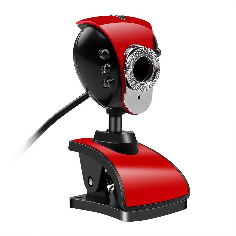 Computer Webcam Camera USB 2.0 50.0M 6 LEDs PC Camera 1080P HD Web Cam with Microphone Clip-on for PC Laptop Camera