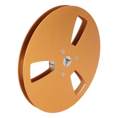 1/4 7 Inch Empty Reel Universal, Recording Tape Reel 3 Holes Aluminum Alloy Opening Machine Part Takeup Reel (Gold)