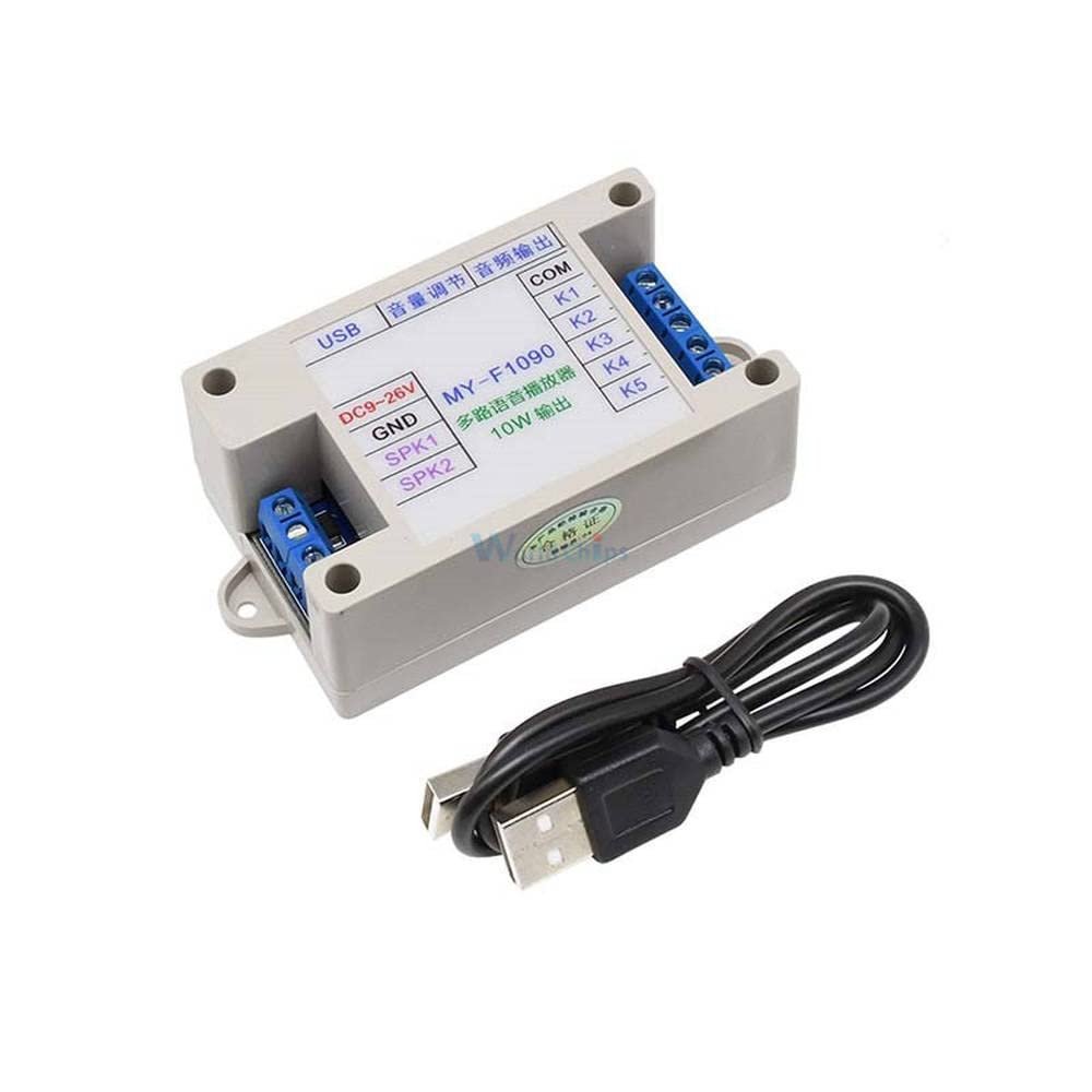 DC 12V-24V WAV MP3 Voice Module Sound Player with Box Case 128M TF Card Programmable Control for Voice Alarm