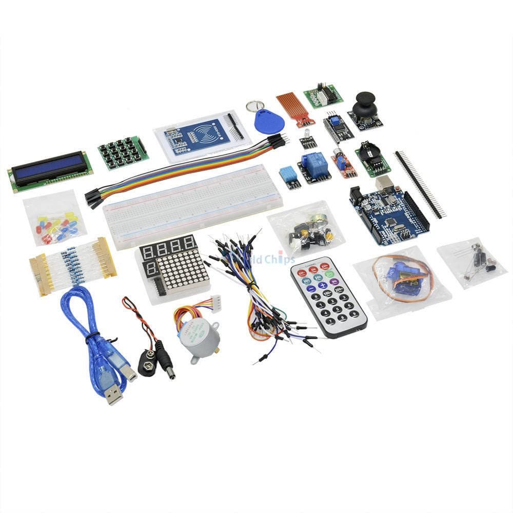 1 Set for Arduino Starter Kit Basic Learning Suite R3 Kit Upgraded Stepper Motor LCD1602 LED Jumper Wire for Arduino ONE