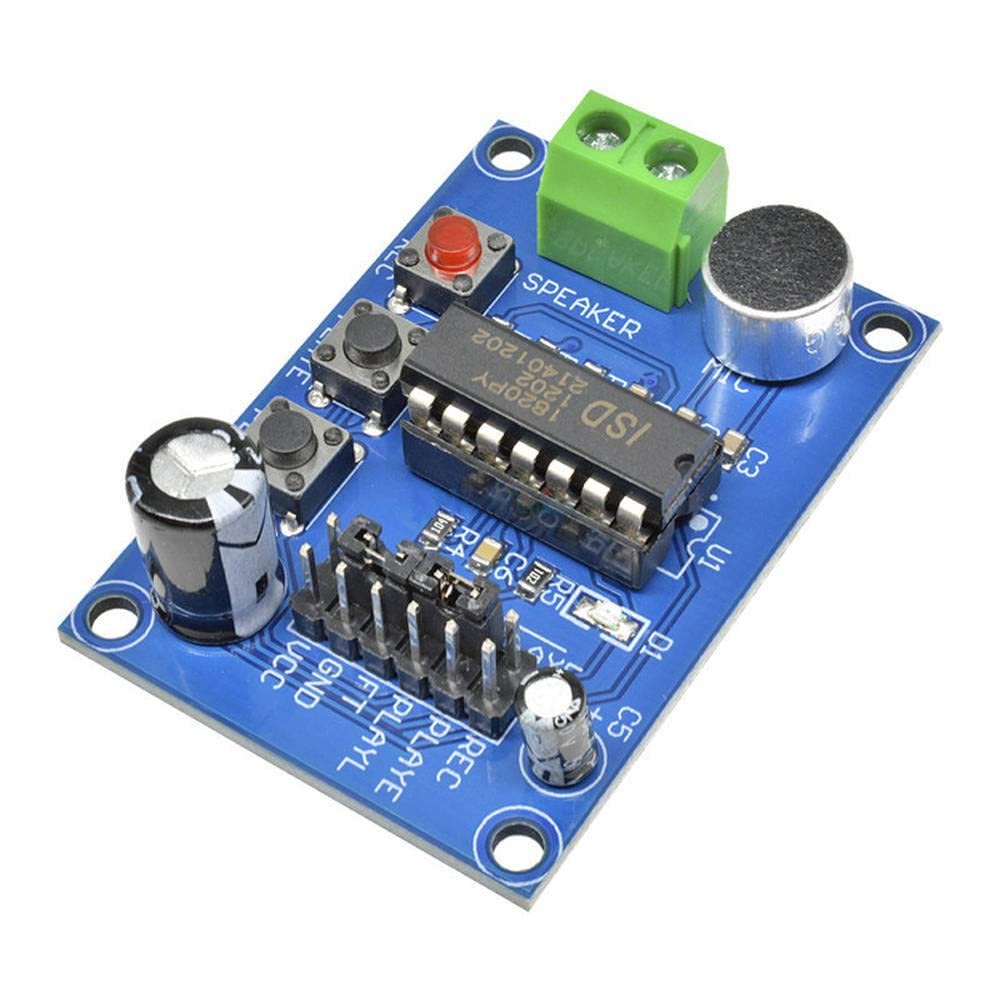 ISD1820 Sound/Voice Board Recording and Playback Module Blue PCB Version On-Board Microphone Sound Recording Module
