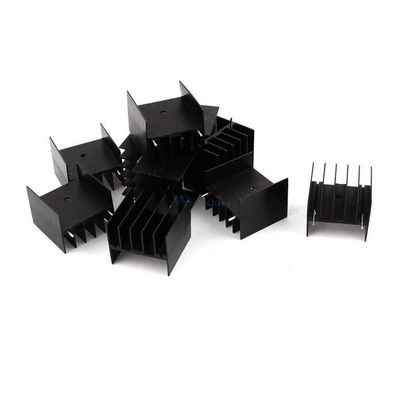10pcs Black Aluminum Cooler Heat Sink Heatsink 30x30x25mm for Power IC