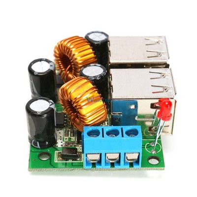4-USB Port Step Down Power Supply Converter Board Module A5268 DC 12V 24V 40V to 5V 5A for MP3/MP4 Phone Car Equipment
