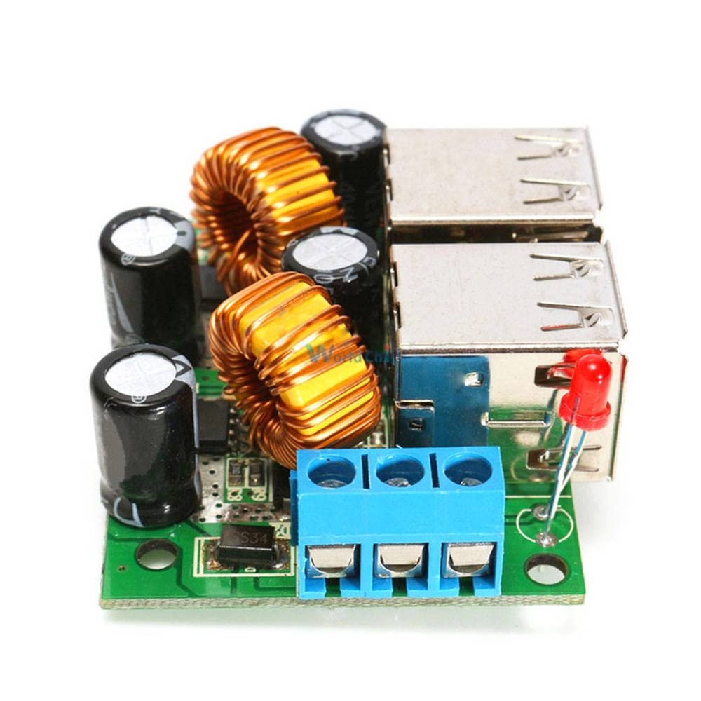 4-USB Port Step Down Power Supply Converter Board Module A5268 DC 12V 24V 40V to 5V 5A for MP3/MP4 Phone Car Equipment