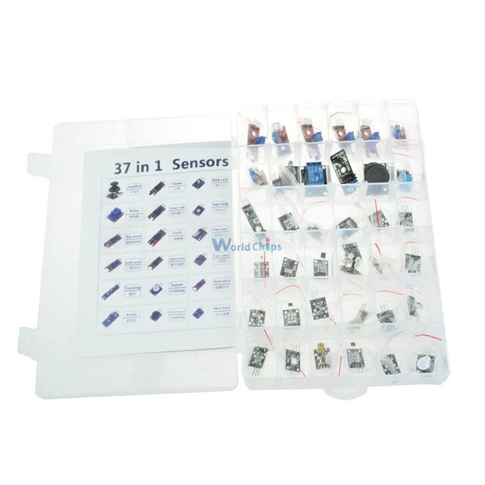 37 in 1 Sensor Kit for Arduino Starters DIY Fans Switch Flame Temperature Color LED Buzzer Replay with Retail Box