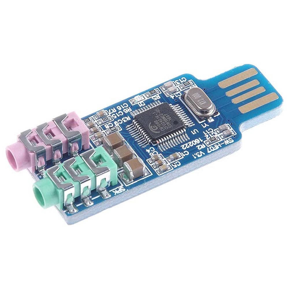 CM108 USB Sound Card Module Free Driver for Laptop Computer External Sound Card Chip Board with 3.5mm Microphone Jack