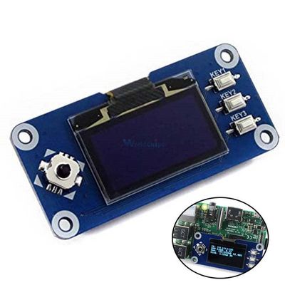 1.3inch OLED HAT Display 128x64 Pixels SPI/I2C Interface Embedded Controller Direct-pluggable for 2B/3B/3B+/Zero W