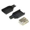 10Pcs USB2.0 Type-A Plug 4-pin Female Adapter Connector Jack&Black Plastic Cover view 1