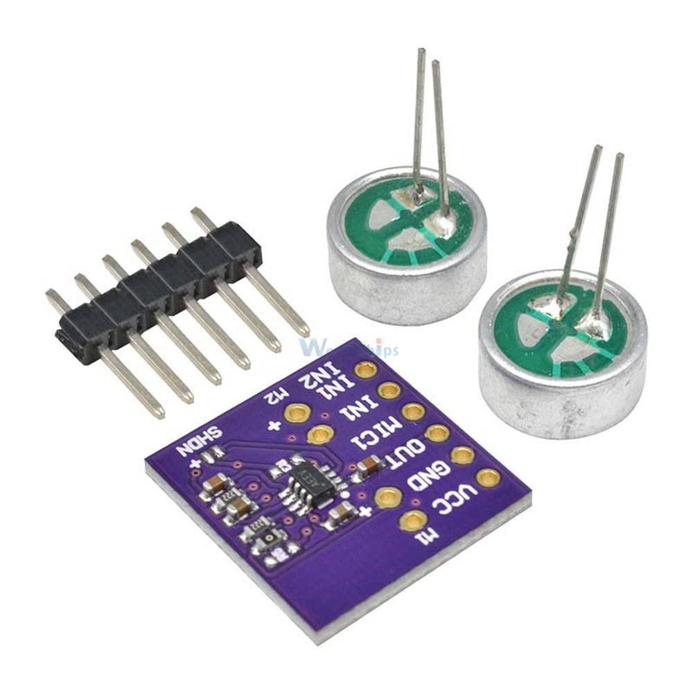 MAX9813H Microphone Amplifier Module 20dB Fixed Gain Double Input Low Noise Audio Board Bias 4.5V to 5.5V CJMCU-9813