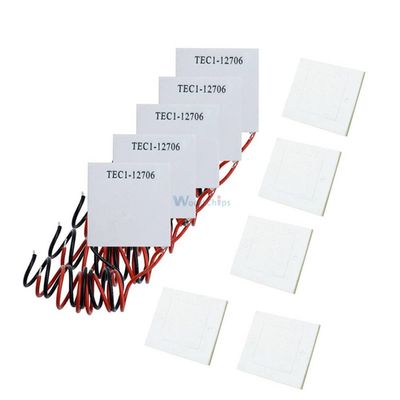 10pcs TEC1-12706 12V 60W Heatsink Thermoelectric Cooler Cooling Peltier Plate Module with Insulation Cotton Washer