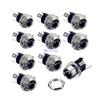 10PCS 5.5 x 2.1mm DC Power Supply Jack Socket Female Panel Mount Connector Adapter 3-Pin 12mm x 12mm x 20mm view 1
