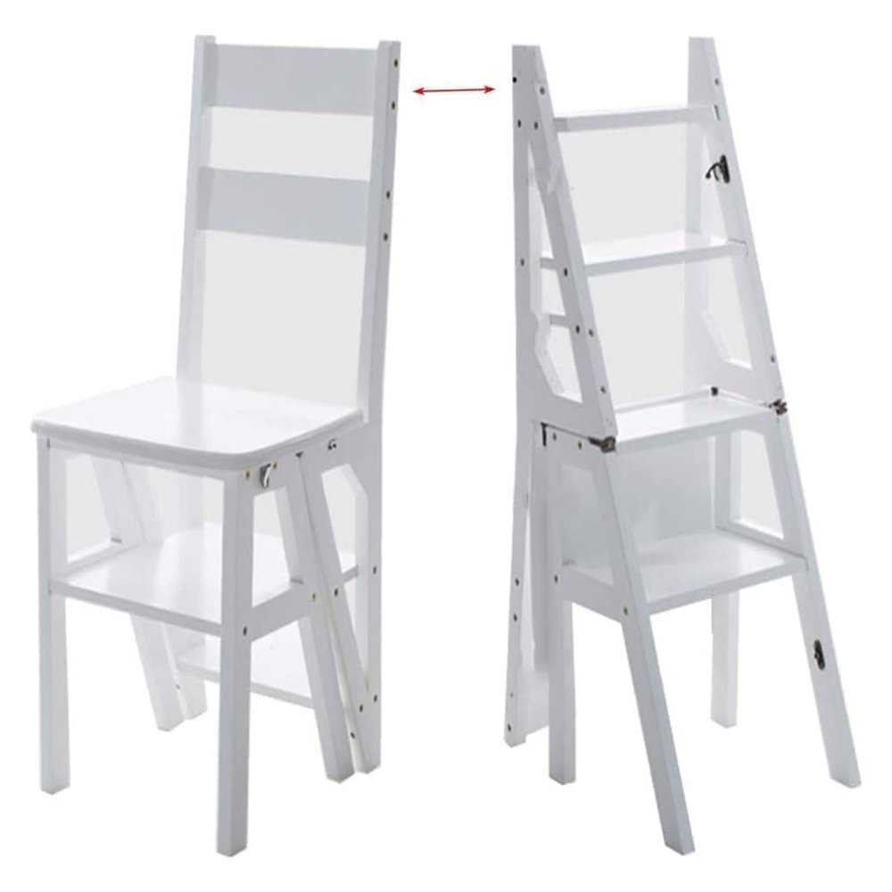 ALDEPO Shoe Cabinet Folding Portable Ladder Step Stool Stair Chair Seats Wooden Shelf Stepladder Dual-Use Climb Folding 4-Step Ladder Widened Safety Portable Flower Rack Indoor Home,A (Color : C)