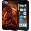 AIRWEE for iPod Touch 7 Case,Touch 6/5 Case, Slim Back Cover Hard Plastic Protector Case for Apple iPod Touch 5th/6th/7th Generation for Women Girl Men,Fire Dragon view 1