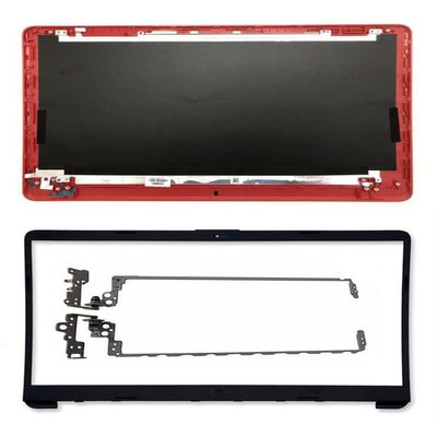 Part Shell Replacement for HP Pavilion 15-BS234WM 15-BS Red LCD Back Cover Rear Lid L03441-001 + Bezel Trim + Hinges Sets