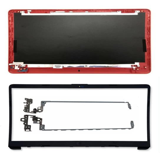 Part Shell Replacement for HP Pavilion 15-BS234WM 15-BS Red LCD Back Cover Rear Lid L03441-001 + Bezel Trim + Hinges Sets