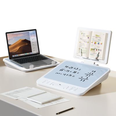 Book Stand for Reading White Board Storage Box Multifunctional Adjustable Laptop Stand Book Holder Tray with Clips Ergonomic, Foldable Sturdy Portable for Textbook Recipe Magazine Laptop Tablet (Size