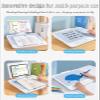 Book Stand for Reading White Board Storage Box Multifunctional Adjustable Laptop Stand Book Holder Tray with Clips Ergonomic, Foldable Sturdy Portable for Textbook Recipe Magazine Laptop Tablet (Size view 3