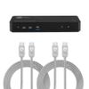 SIIG USB-C 2 Port KVM Switch Docking Station PD 65W and Charging Cable (USB-C to USB-C, 2X 3.3ft) view 1