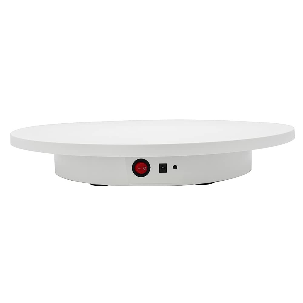 Rotating Display Stand with Re-Mote Control 16.5''/220lb Photography Turntable Motorized Turntable for 360 Degree Image, Video, Model, Cake (White)
