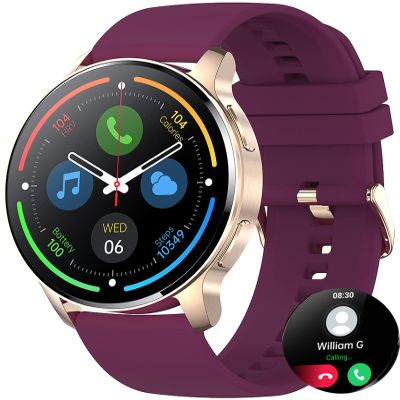 Smart Watch for Women Men (Answer/Make Calls), Smartwatch for Android and iOS Phones with 1.32" HD Full Touch Screen AI Voice Assistant Music Control Sleep Tracker,Purple
