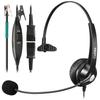 RJ9 Telephone Headset with Mic Noise Cancelling, Quick Disconnect Phone Headset Compatible with Polycom VoIP VVX311 VVX411 VVX250 Plantronics S12 T110 ShoreTel 480 Nortel NEC Aastra Mitel Desk Phones view 1